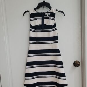 Striped Navy and White Sleeveless Dress